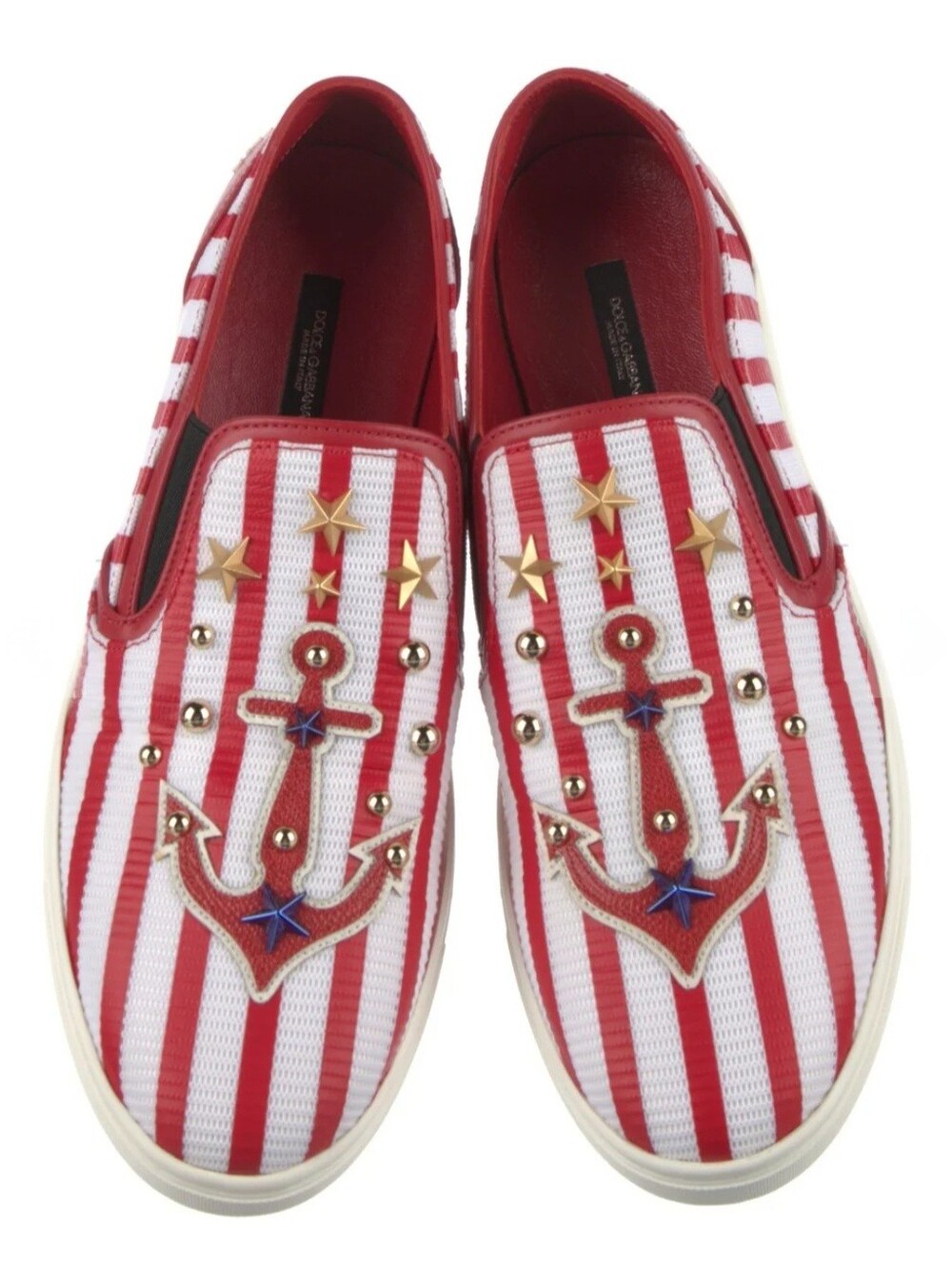 Dolce & Gabbana ⚓️ Anchor  Red & White Nautical Sneaker Size: US 10/40 NEW!